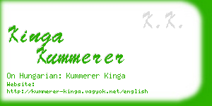 kinga kummerer business card